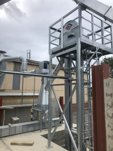 Image showing a heavy duty aspirator at a grain cleaning equipment plant